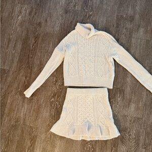 Abercrombie Kids Cream Cable Knit Sweater Set